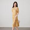 SOFSIL New Chinese Style Ink Print Midi Dress