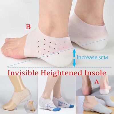 Silikon-Einlegesohle, unsichtbare Höhenverstellung, Fersenpolster, Sockeneinlagen, entlastet Unisex-Fersenpolster