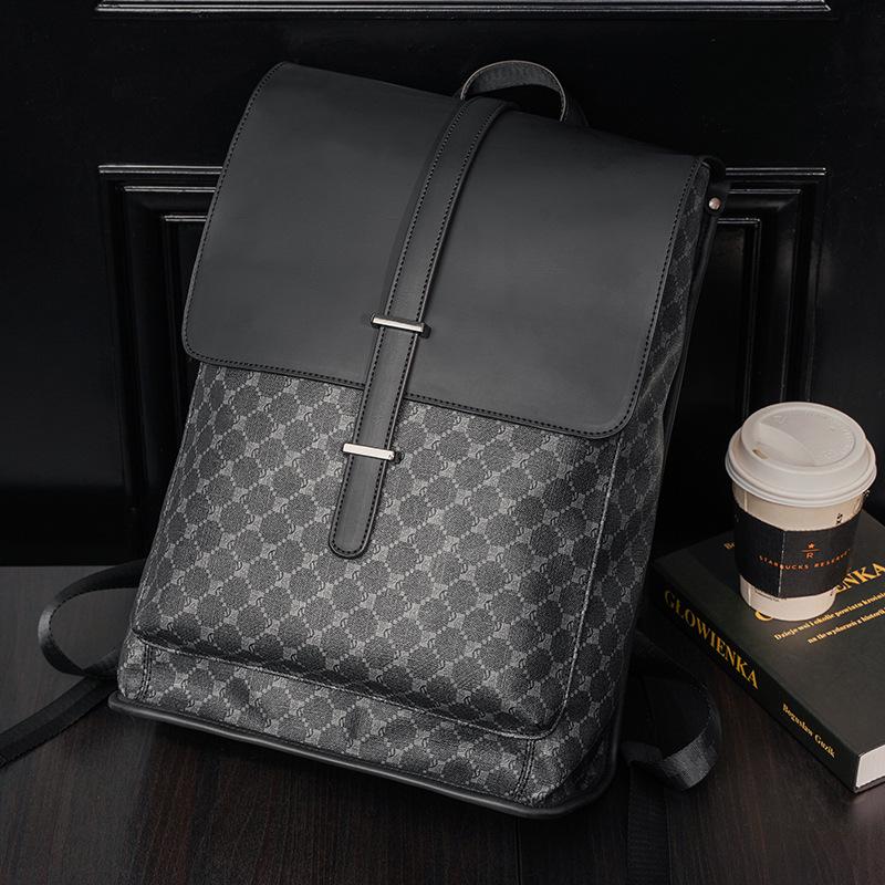 Korean Trendy 2025 Leather Men's Backpack - Large Capacity School & Laptop Bag