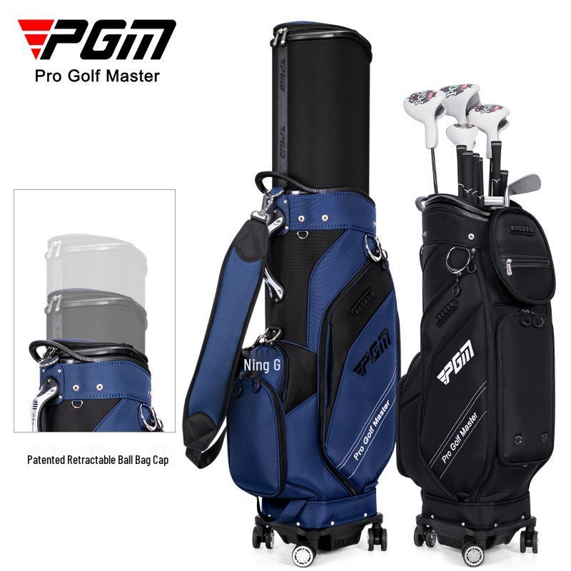 PGM Telescopic Hard Shell Golf Bag with Four-Wheel Push and Inverted Club Storage for Men and Women, Airline Check-in Ready.