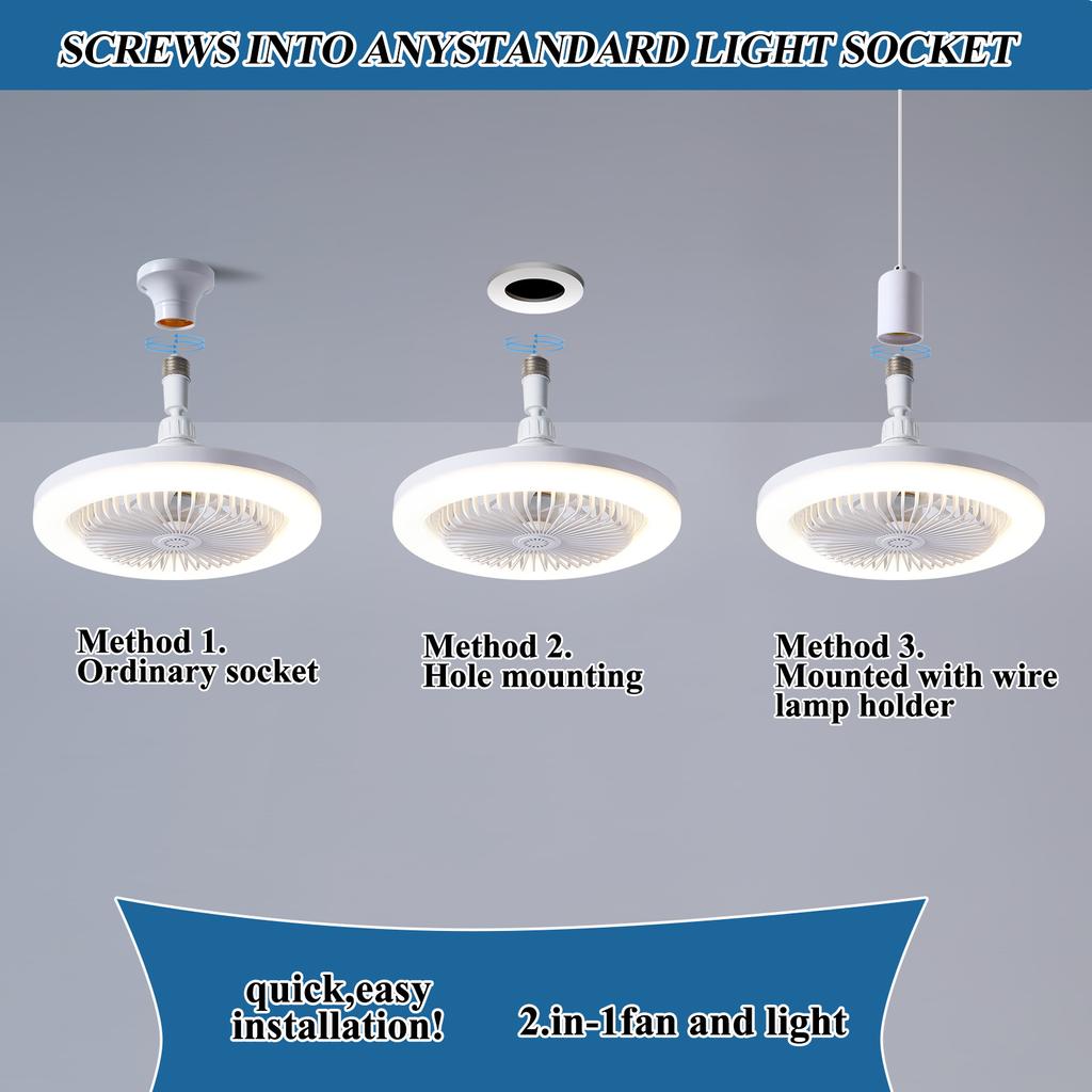 LED Fan Light Modern Simple Fan Lighting Dual-purpose Integrated E27 Screw Fan Lamp