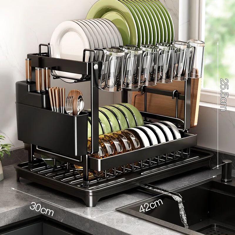 Foldable Countertop Dish Drying Rack with Lid