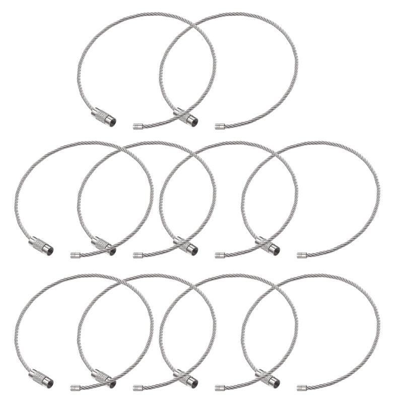 Pack of 10 Stainless Steel Wire Rings Keychains Keys Rings Keychain Kit Wire Keychain Perfect for Keys and Luggage Tags 1