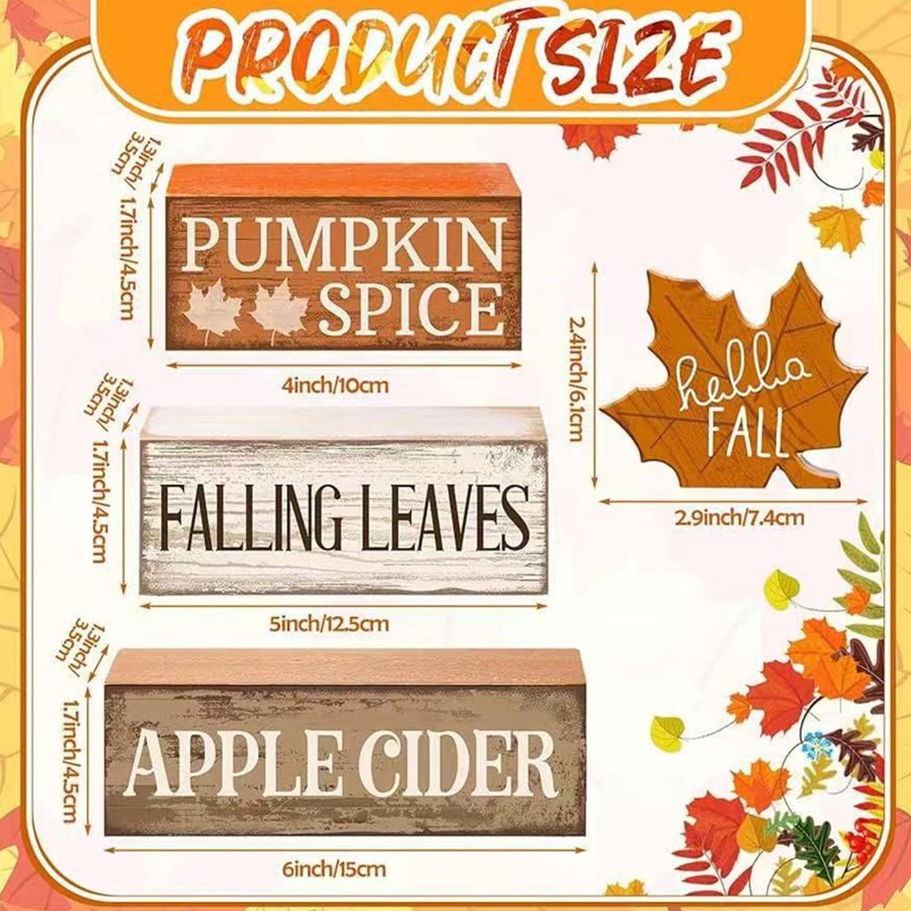 Holz Ahorn Dekoration Herbst mehrstöckiges Tablett Dekor Rustikales Ahorn Holzschild Herbst Ernte Partygeschenke Für Halloween Thanksgiving