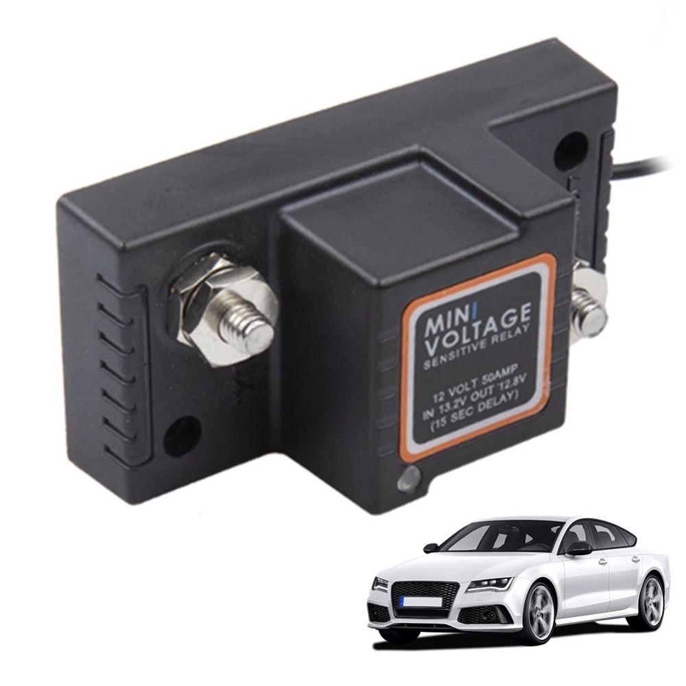 

Intelligent Dual Battery Isolator Efficient Switch Protector 12V 50A Voltage Sensitive Relay Yacht чорний