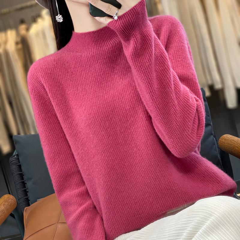 Women's Cashmere Sweater Qinghe Cashmere 30% Cashmere 70% Wool Autumn and Winter Cashmere Pullover Soft and Warm