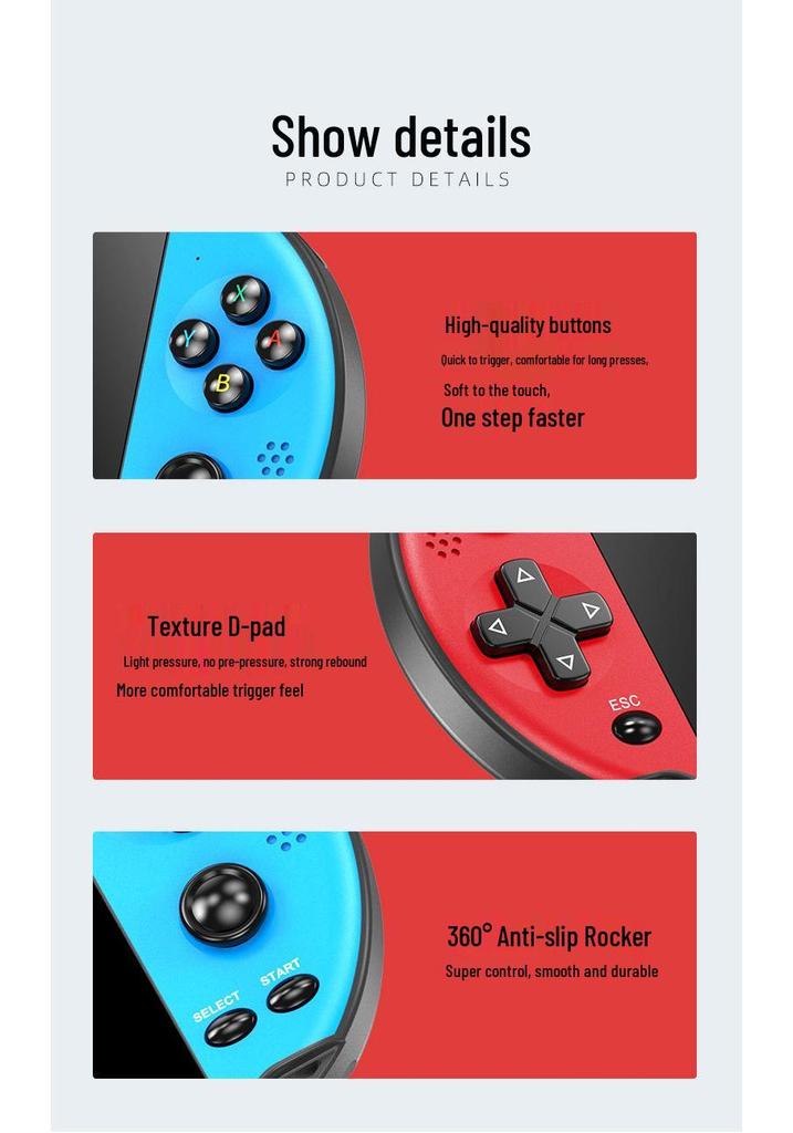 Handheld Retro FC Game Console with HD Screen - Two-Player, Rechargeable Classic Mario for Kids