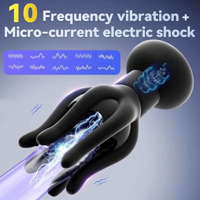 Sex Glans Trainer Masáž penisu Mužská masturbátor Vibrační elektrický šok Glans Vibrátor pro muže Trvalé zpoždění Výdrž
