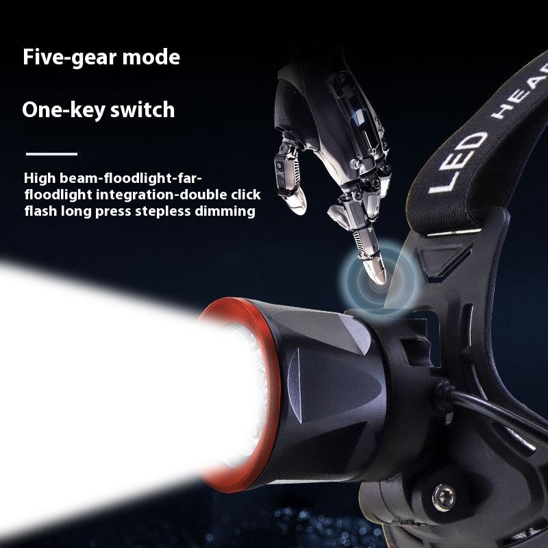 Powerful Headlamp Rechargeable 3+1 Led headlight Torch Outdoor Fishing Hunting Camping Portable Flashlight Lantern