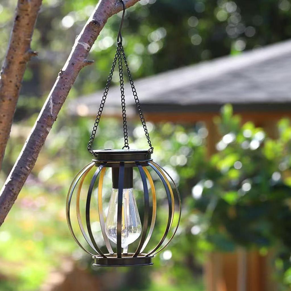 Solar Lantern 2 Piece Waterproof Light With Hook And Chain Solar Lanterns Outdoor Waterproof For Balcony Backyard Patio Driveway