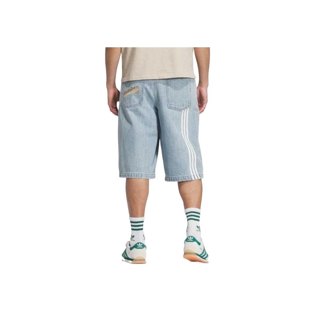 Adidas Originals Comfortable Soft Skin-Friendly Versatile Denim Shorts Unisex shorts Light-Denim-Blue JX5004