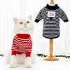 Polyester Dog Striped Hoodie Breathable Pet Striped Pullover Dog Traction Hoodie  Spring