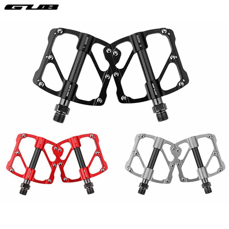GC070 Lightweight Mountain Road Bike Pedals Aluminum Carbon Fiber With 3 Sealed Bearings Anti-Slip Platform