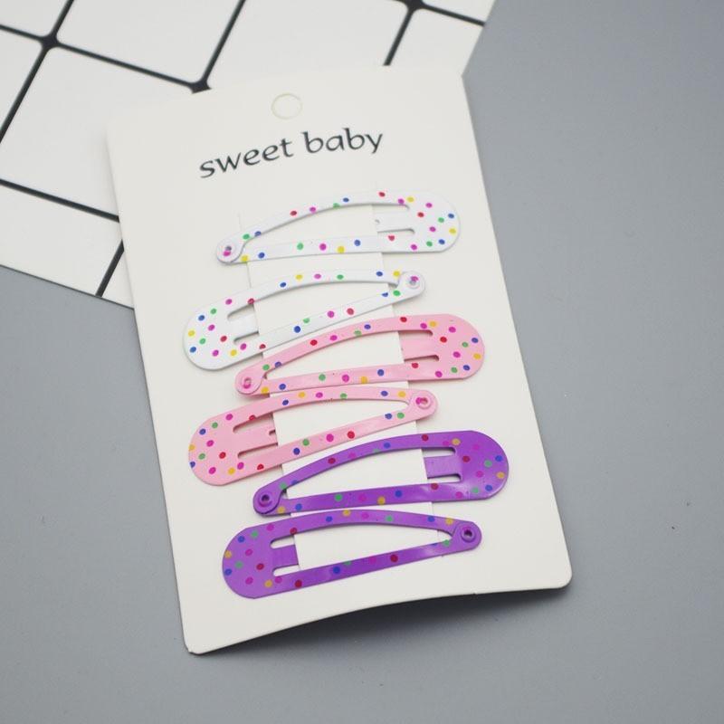 6 PCS Neue Nette Cartoon Metall Druck Farbe Tier Baby BB Clips Mädchen Haarnadeln Haar Clip Kinder Headwear Kinder Zubehör