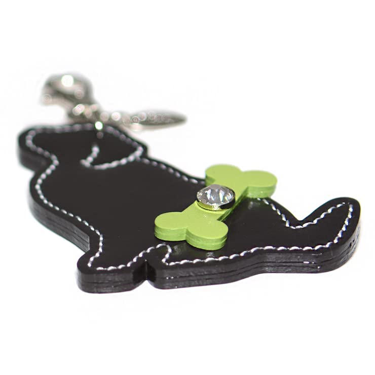 [Happy] Golden Retriever Charm HC-30-2.Dark BrownGenuine Cowhide Leather Rhinestone Jeweled Keychain Made In Japan Happy Keyring Bag Charm Labrador