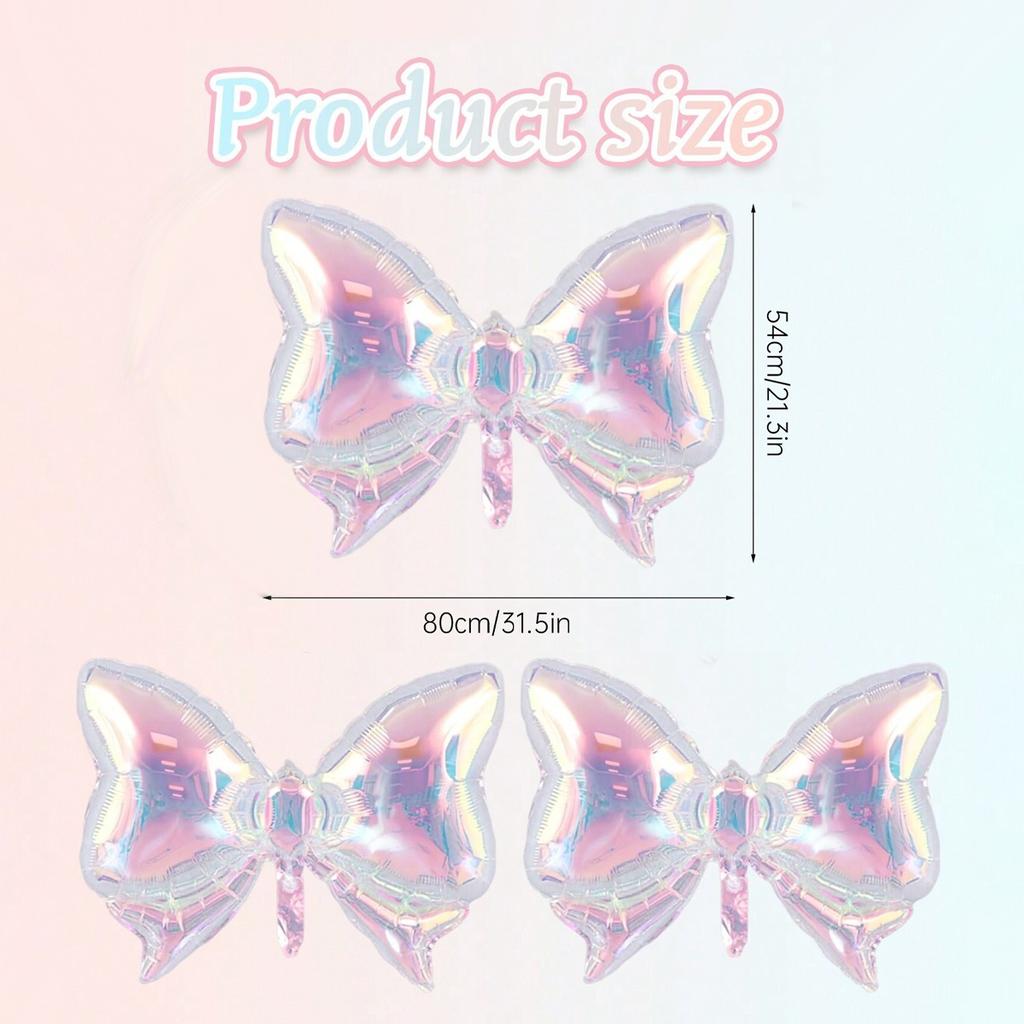 1pc/3pcs Rainbow Transparent Bow Balloons, Wedding, Gender Reveal, Baby Shower, Birthday Party, Valentine's Day, Anniversary,