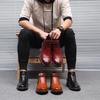 Nueva Moda Botas de Cuero para Hombre Talla Grande Botas Martin de Un Pedal Botines Chelsea Botas Altas para Hombre Botas Británicas de Herramientas