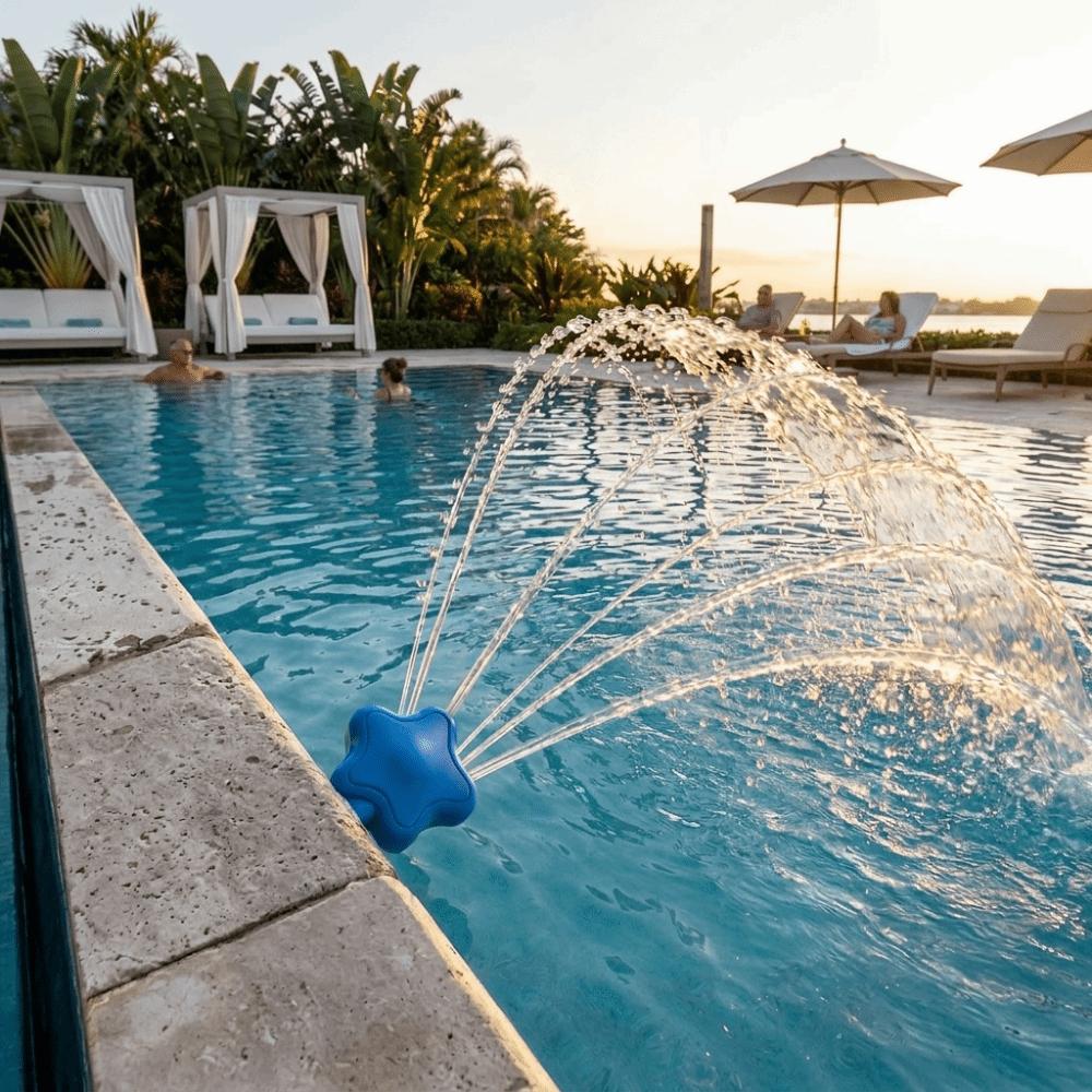 Star-shaped Pool Fountain Universal Fit 3/4 Inch Threaded Pool Aeration Nozzle Multi-angle Flowing Solid Lightweight Plastic
