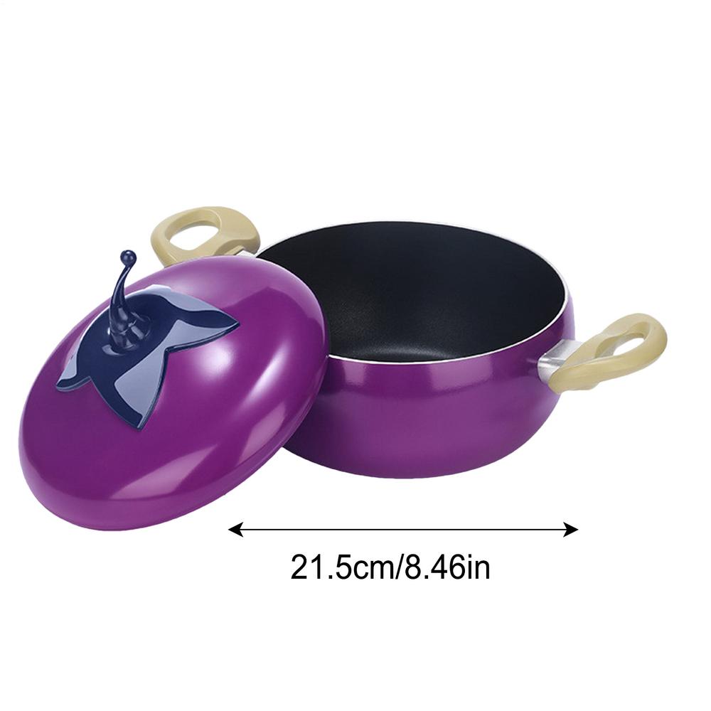 1pcs Non-stick Soup Pot Aluminum Eggplant Tomato Apples Pear Avocado Dessert Saucepan Frying Pan Multi-Use Kitchen Supplies