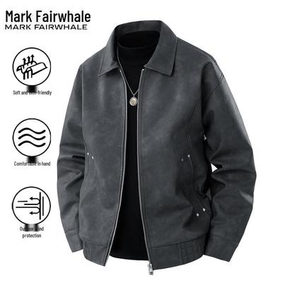 Mark Fairwhale Men's Casual Windproof Lapel Jacket