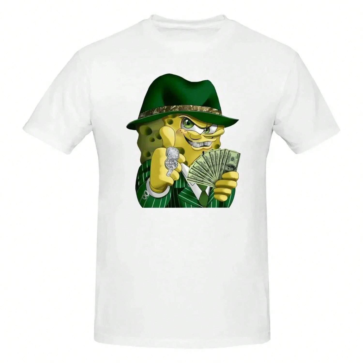 Bob Gangster Esponja Shirt T-Shirt Tee Gift Casual Hip Hop High Quality Graphic T Shirts s Clothing Fashion S разноцветный