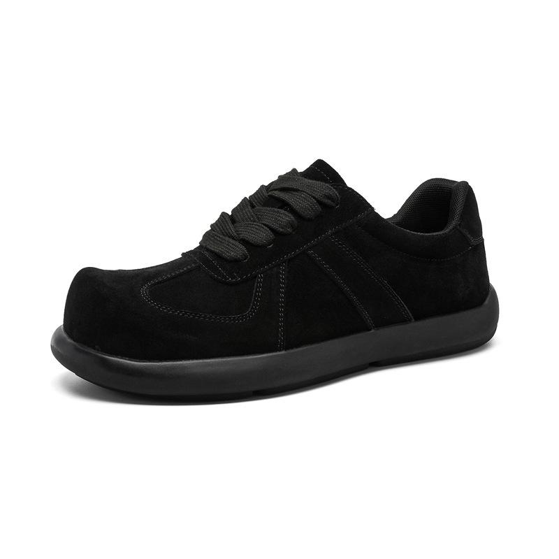 Soft-Soled Shoes Men'S Commuter Trendy Sports Shoes Moral Training Shoes Flat-Soled Big Head Shoes Lace-Up Retro Casual Shoes