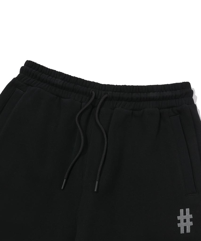 BEENTRILL Essential Hashtag Logo Fleece-Lined Sweatpants (Black)