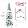 180cm Snow-Covered Christmas Tree with 523 Branches and Steel Base for Indoor Use