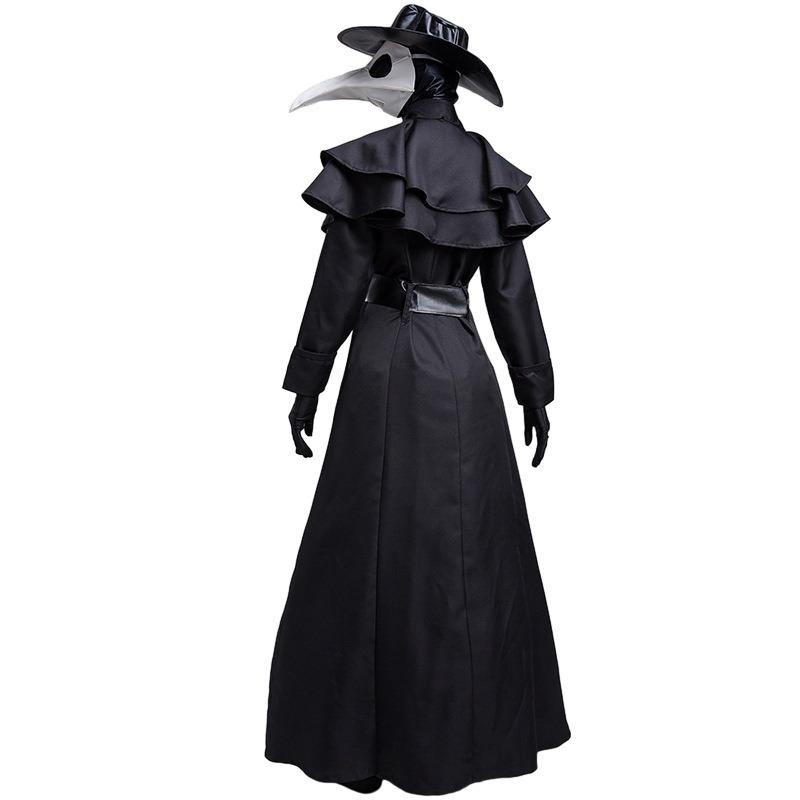 Halloween adult couple medieval steampunk wind plague doctor costume beak mask