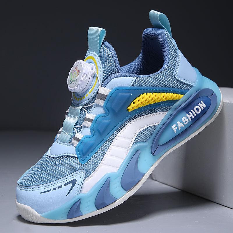 Children's sports shoes 2025 spring new Korean version fashion shoes medium and older children's casual shoes boys' rotating buckle shoes