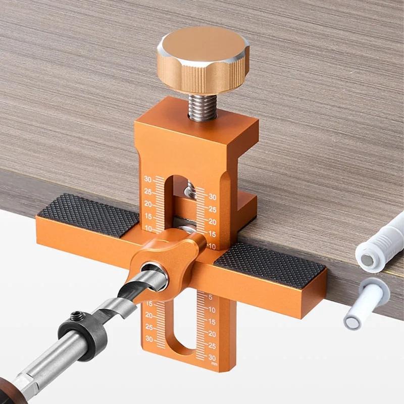Woodworking 10mm Doweling Drilling Guide Locator Installing Clip Portable Wardrobe Cabinet Door Panel Punched Mounting Jig