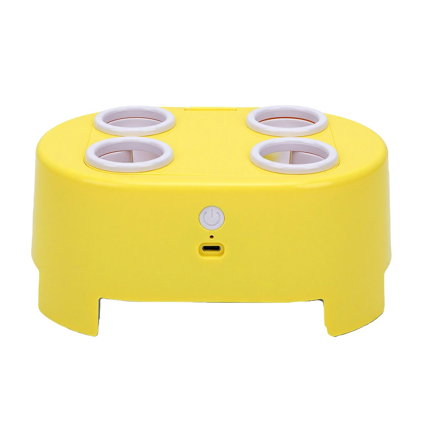 Interactief Kattenveer Speeltje Kaasdoos 4 Gaten 3 Spelmodi USB Oplaadbaar Automatisch Katten Speeltje voor Verveelde Katten Geel