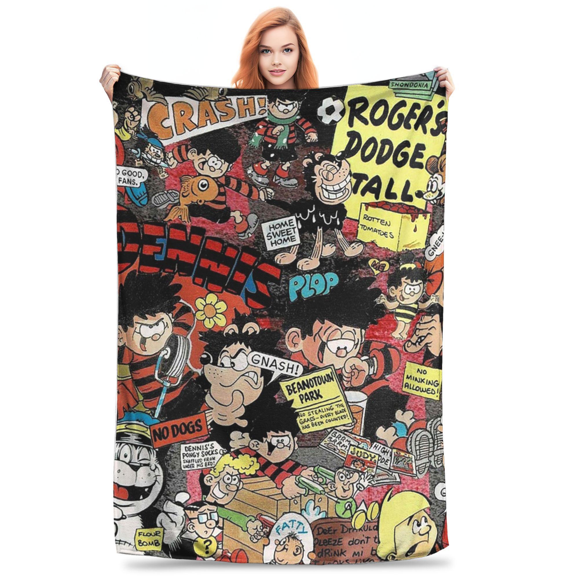 Exquisite Fashion Items Unisex Beano 2 Blankets Soft Warm Flannel Throw Blanket Cover For Bed Living Room Picnic Travel Home Sofa