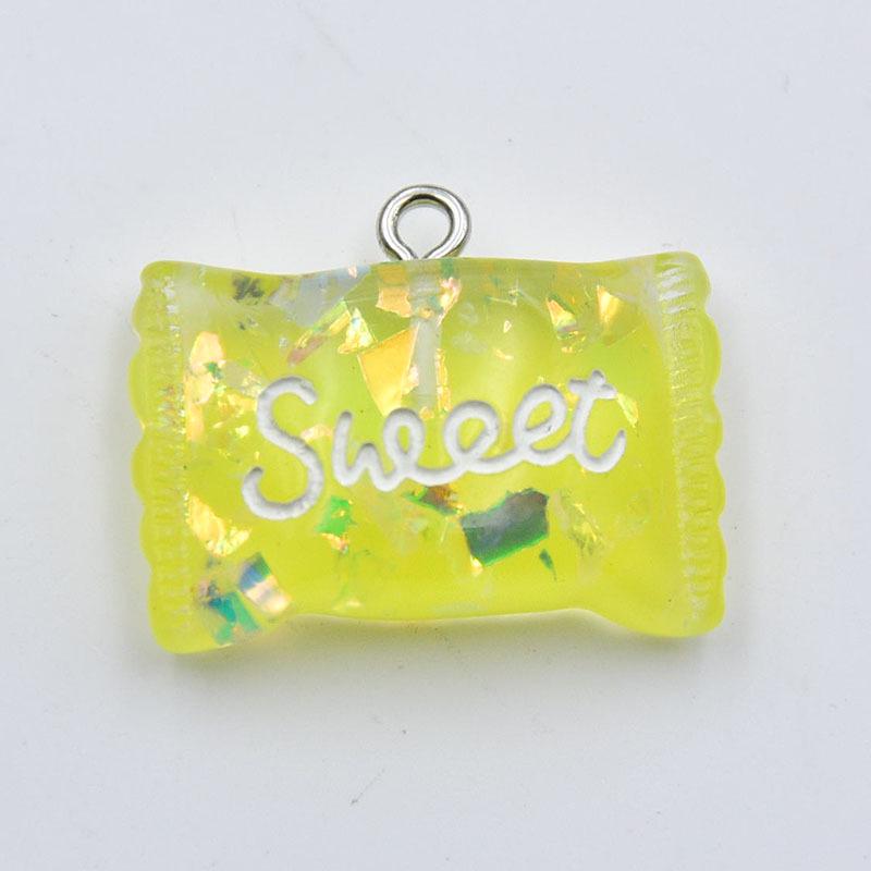 Colorful Resin Sequin Letter Pendant Charm Necklace for Girls - DIY Jewelry Accessories