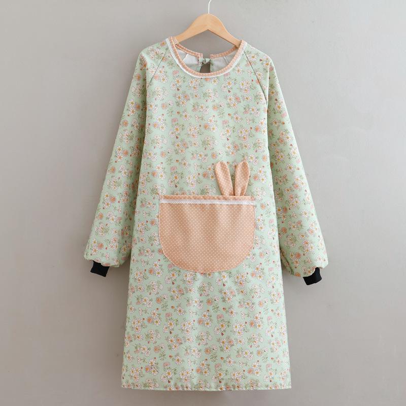 2024 Women's Long Sleeve Waterproof Kitchen Apron - Oil-Proof Coveralls for Home Use