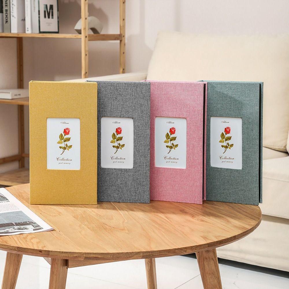 1 Stück Neues Leinen-Fotoalbum mit 300 Taschen, Einstecktyp mit Zwischenblättern, 6-Zoll-Fotoaufbewahrungsbuch, Fotoalben für 4x6cm 6-Zoll-Fotos