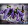 Diamond Painting Flowers Full Drill Round Diamond Embroidery Purple Lavender Picture Of Rhinestones Home Decor