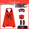 Spider-man Hero Cape And Mask Halloween Cartoon Anime Launcher Glove Watch Set