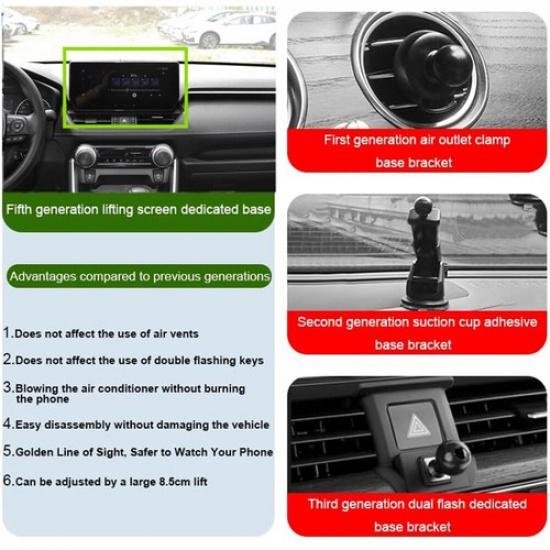 360 Degree Rotation Car Phone Holder For Toyota RAV4 -24 10.25'' Accessories