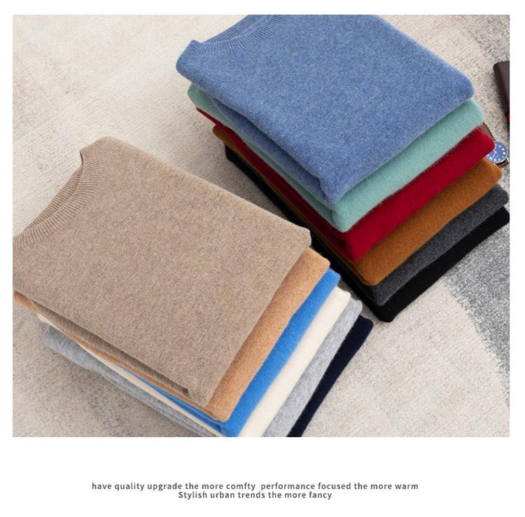 Pánský svetr s krátkým rukávem z kašmírové vlny na podzim a zimu