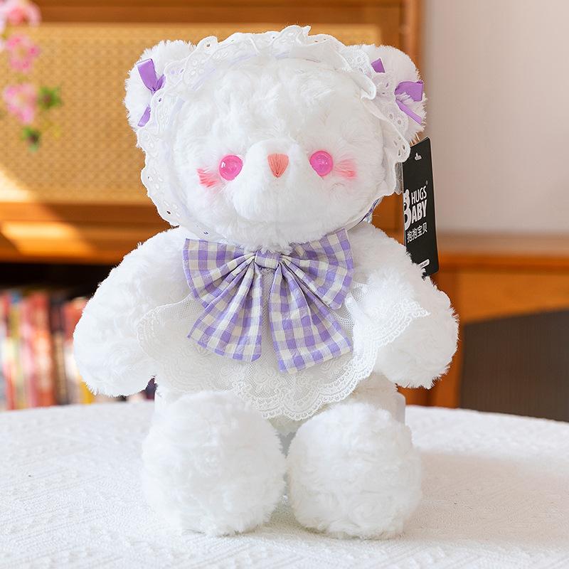 

Genuine Lolita Bear Doll Plush Toy Teddy Bear Doll Soothing Ragdoll Child Girlfriend Birthday Gift 35 cm (0.12kg) фіолетовий