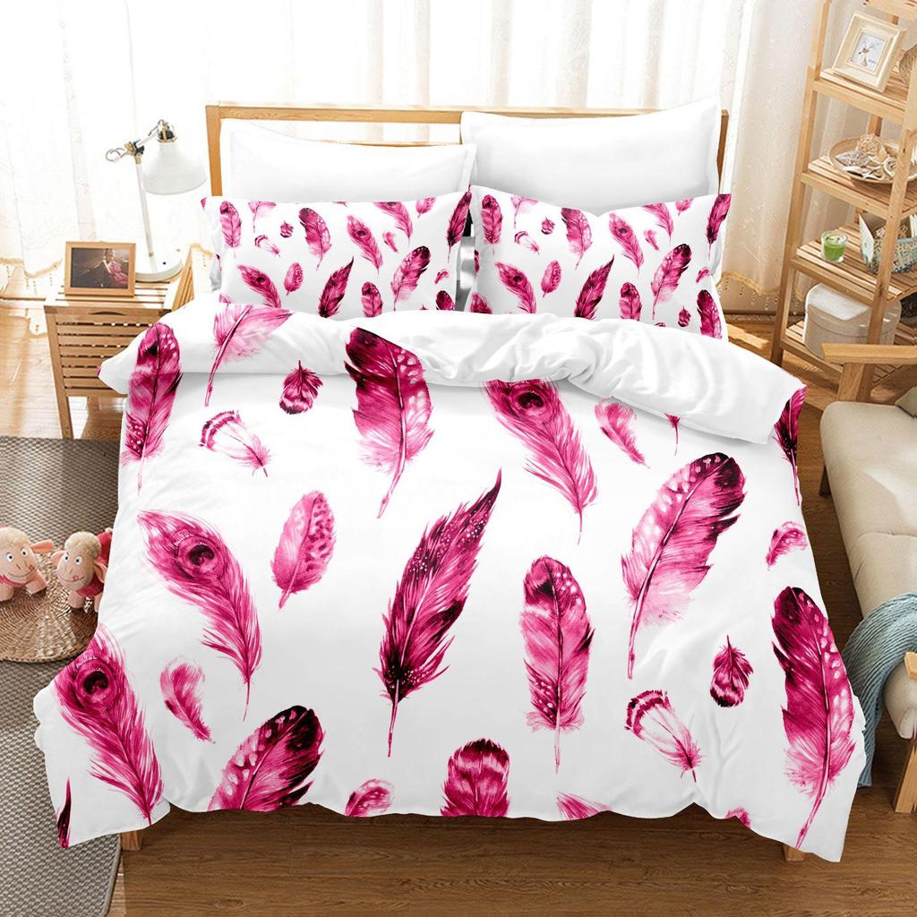3D Dream Catcher Home Bedding Set Colorful Feather Pattern Quilt Cover and Pillow Cover Bedding Set AU/EU/US Full Size Bedding Set