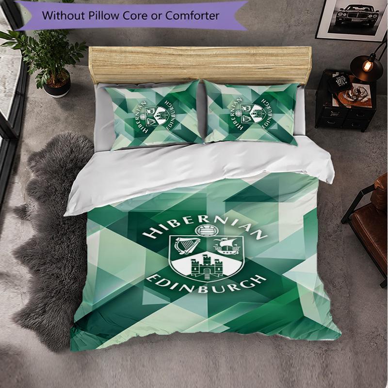 Biancheria da Letto a Tema Hibernian FC Set 3 Pezzi Copripiumino Biancheria da Letto Decorativa Per Stanza Adolescenti Decorazione Casa