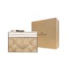 Coach Skinny 11 Monogram Coated Canvas Leather Clutch Wallet Mini Women Clutch Wallet White Khaki 88208-IMDQC