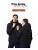 Men's Smart Heated Winter Jacket with Hood - Warm, Constant Temperature, Cold-Proof Cotton Coat
