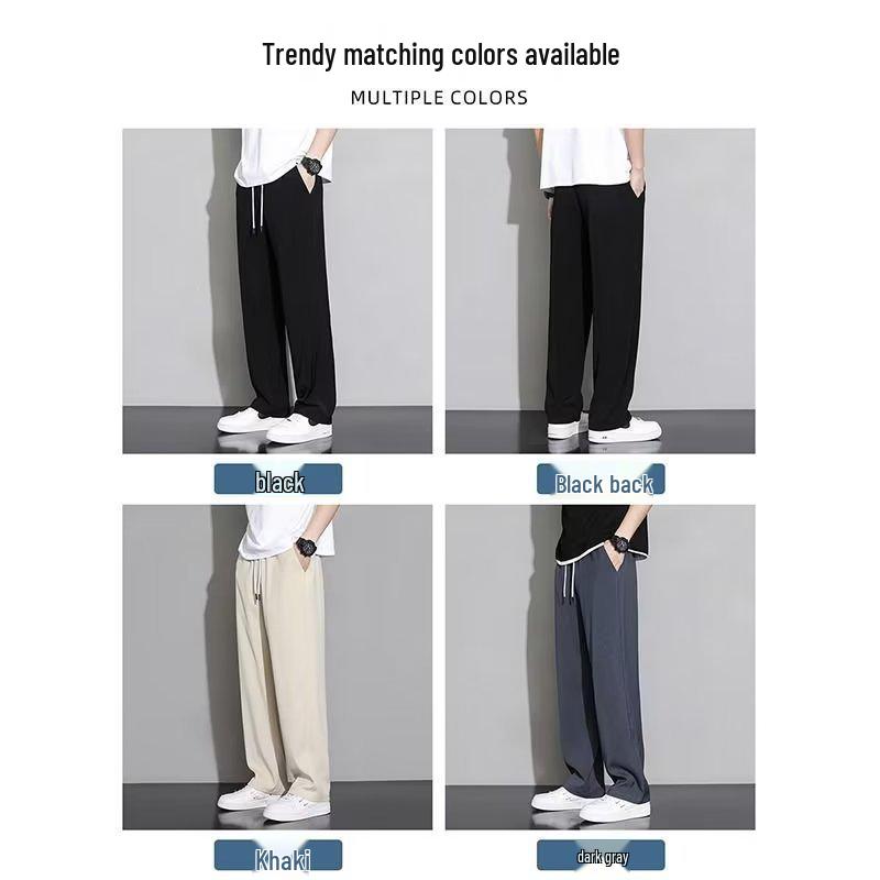 Men's Retro Japanese Style Loose Straight-Leg Pants - Trendy All-Match Casual for Spring & Autumn