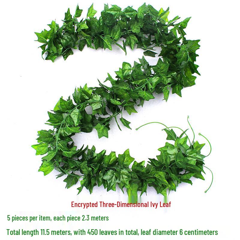 Efeutute Weinblätter Künstliche Deckenranke mit Rattan und Grünem Laub