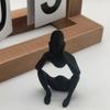 3D Printed Thinker Style Abstract Sculpture, Meditator Statue Collectible Figurines, Home Office Bookshelf Desktop Decor