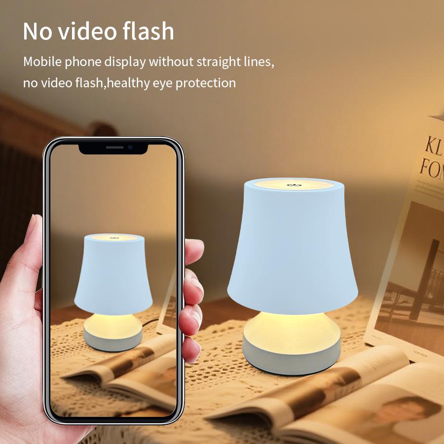 Rechargeable Touch Table Lamp Mushroom Style 3 colors Dimmable Desk Lamp for Bedroom Living Room Restaurant LED Ambient Light