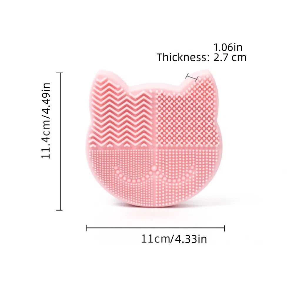 Silicone Makeup Brush Cleaning Box Portable Make Up Tool Scrubber Box Washing Brush Pad  for Women